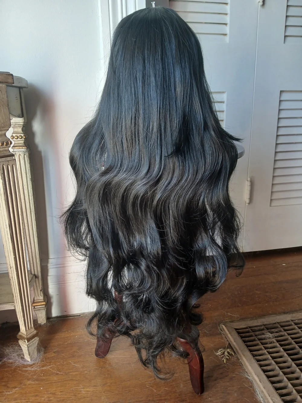 Long Jet Black Wavy Women’s Hairpiece - Natural Black